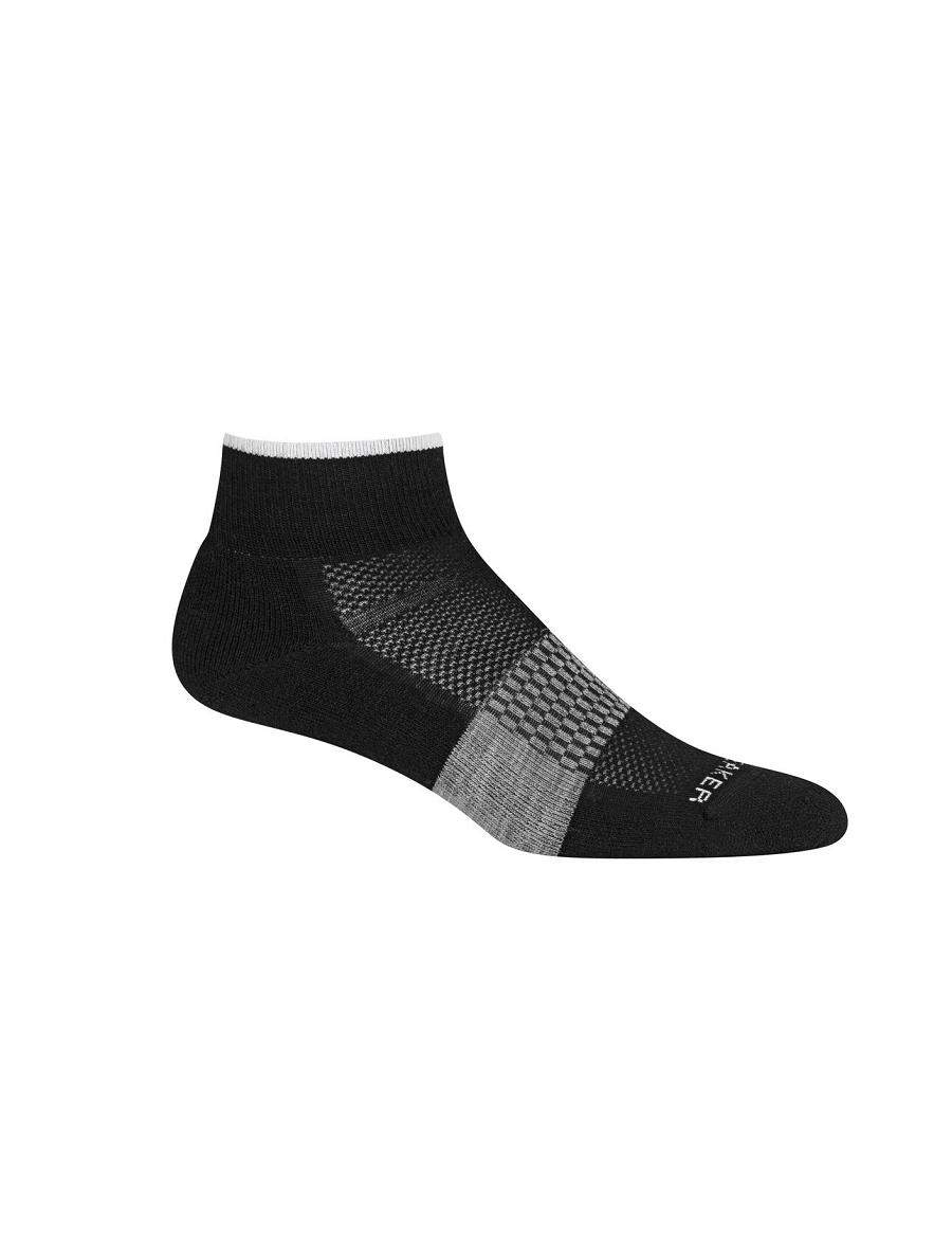 Black / Snow Women's Icebreaker Merino Multisport Light Mini Socks | USA 1416RVDW